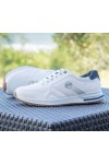 TÊNIS CASUAL PEGADA MASCULINO EM MICROFIBRA BRANCO E AZUL
